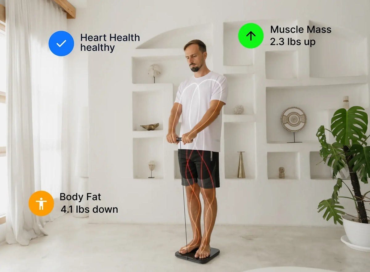 Hume Body Pod app trend chart tracking weekly body composition movement over time